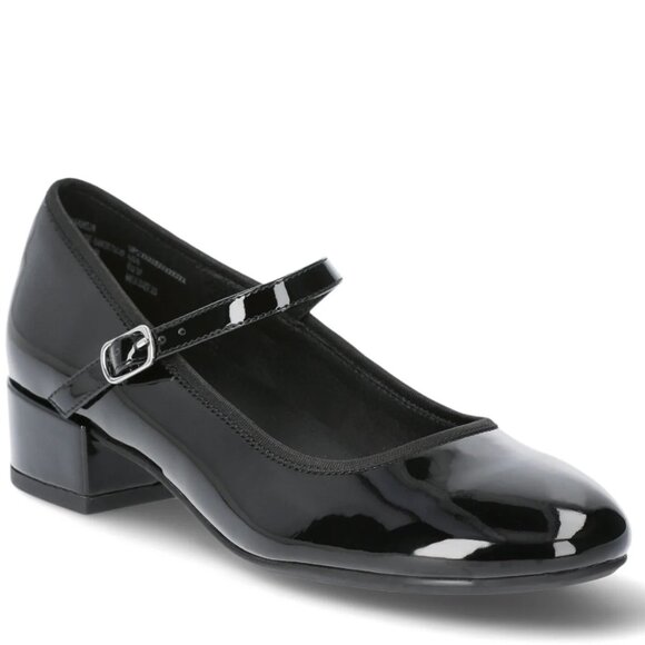 Madden NYC Patent Mary Jane Platform Low Heel Womens Sz 8 Adjustable Strap Black - Picture 1 of 5